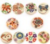  100 Mixed Wood Painting Sewing Buttons 15mm B10608 