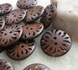  40 Pcs Pierced Flower Wood Buttons 30mm Baby Sewing Craft F345 