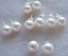  7 8mm White Cultured Akoya Pearl Earring 