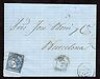  Spain España Cover Letter Tarragona to Barcelona 1866 4 Cuartos Blue Isabel II 