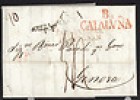  Italian States 1835 Prestamp Prefilatelico Cover Barcelona Genova Espagne Par 