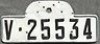  Spain Valencia 1950s 1960s Spanish License Plate V 25534 