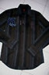  Genuine Mens Energie Italy Shirt Clash Black Grey Stripes Patched Motif M New 