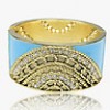  Crystal Enamel Blue 18K Gold GP Chain Stretch Bangle Bracelet T04A1386K 