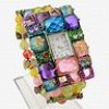  Crystal Stretch Beads Multicolor Vintage Lucite Bangle Watch T04B1036K 