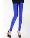  Women Fluorescent Stretchy Neon Shiny Bright Tight Leggings Trousers Color Blue 