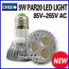  PAR20 9W E27 85 265V 3x3W Energy Saving LED Cool White Bulb Lamp Non Dimmable 