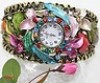  1pcs New Thick Silver Protective Color Crystal Rose Bracelet Watch AF38 