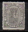  1874 Escudo de España Impuesto de Guerra EDF Nº141 5CS Negro Nuevo 