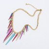  Hot New Ladies So Cute Punk Color Spike Rivet Tassel Link Necklace Free N0195 