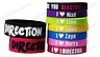  9x Cool UK Super Star One Direction Silicone Wristband Bracelets Big Fans Rubber 