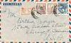  1951 Barcelona Spain Cancel on An Airmail Cover to The U s A w Nice Stamps 