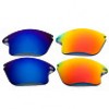  New Walleva Polarized Fire Red Ice Blue Lenses for Oakley Fast Jacket XL 