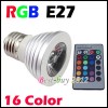  4W 3W E27 Remote Control 16 Colors Change RGB LED Lamp Light Bulb AC100 245V UK 