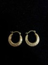  New Small Greek 14k High Polish Shinny Yellow Gold Hoop Earring 