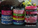  20 Pcs I Love One Direction 1D One 1 Direction Silicone Wristband Bracelet Band 