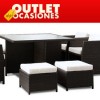  Mueble Jardin Poly Rattan Mimbre Sillones Mesa Villa 9 