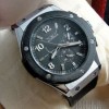  New Jaragar Black Dial Multi Functional Automatic Rubber Band Watch 