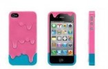  1x Pink Blue Cute 3D Melt Ice Cream Skin Hard Back Case Cover for iPhone 4 4G 4S 