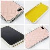  Pink Luxury Chrome Metal White Leather Hard Case Cover for Apple iPhone 4 4S 