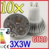  10pcs GU10 Warm White 9W LED Spot Light Bulbs 3 3W Lamp Globe 110V 230V 