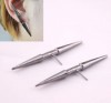  E1403 New Coming Metal Double End Spike Rivet Ladies Stud Earrings Gun Black 