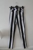  Motel Jordan Black White Striped Jeans Size XS 