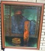  August Holland The Fire God Hawaiian Tiki Print Framed Maori Idol Volcano 