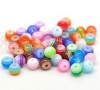  500 Mixed Stripe Resin Round Beads 6mm 