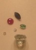  Two 2 Loose Natural Diamonds A Ruby Emerald Saphhire Topaz Scrap Gold 