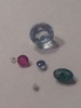  Two 2 Loose Natural Diamonds A Ruby Emerald Saphhire Topaz Scrap Gold 