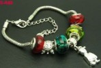  1pc Handmade European Style Murano Charms Beaded Bracelet Lobster Clasp s A92 