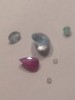  Two 2 Loose Natural Diamonds A Ruby Emerald Saphhire Topaz Scrap Gold 