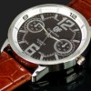  New Brown Luxury Gentle Man Men's Leather Band Quartz Wrist Watches W7 BN 