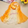  650614 Two Tone Soft Wrap Lady Shawl Stole Silk Chiffon Scarf Wrinkled on Sale 