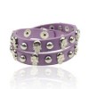  Jelly Punk Cycle Purple Leather Stunning Rivet Skull Long Bangle Bracelet B2946K 