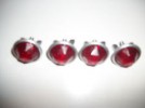  4 Pcs Red Jewel License Plate Reflectors Rat Rod Motorcycle Bicycle 