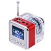  Portable Mini Digital Speaker Music MP3 4 Player Micro SD TF USB Disk FM Red 