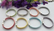  8pcs Mixed Colours Leather Hook Clasp Bracelets 20cm 22512 