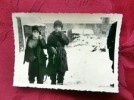  German WW II Photo Smoking Russian Children Awesome Text on The Reverse 