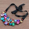  1pcs Mix Color Acrylic Bead Pendant Black Tie Statement Necklace Choker 