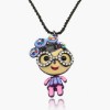  Cute Girl Crystal GEM3D Black Chain Enamel Necklace Pendant RB2413K 