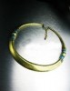  Hot Vintage Style Bronze Metal Blue Beads Hoop Choker Collar Tibet Necklace 