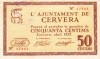  Billete de 50 Centimos Ajuntament de Cervera 