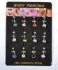  12pcs Mix Fashion Jewelry Crystal Belly Navel Rings Bar Body Piercing BE2270 