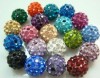  100pc 10mm Disco Ball Pave CZ Crystal Heart Bead Fit for Shamballa Bracelects H2 