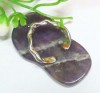  22x42mm Magical Amethyst Small Shoe Pendant Blessing 