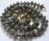  14k Solid Gold Clasp Natural 6x10mm Labradorite Abacus Necklace 18