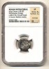  Julius Caesar Brockage Silver Denarius Roman Minted 48 47 BC NGC Very Fine 4 2 