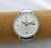  Vintage Jules Jurgenson 17J Automatic Mens Day Date Stainless Steel Watch 